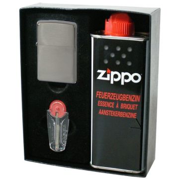 Zippo Set chrom gebürstet