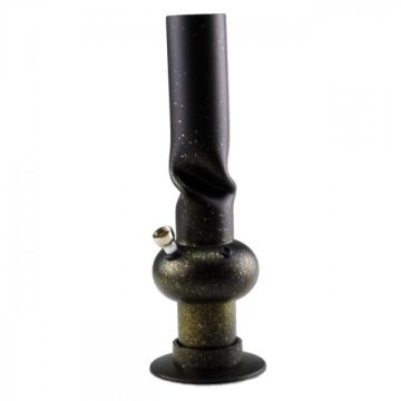 Acrylbong Crooked Design - Schwarz Matt mit Glitzerfinish 