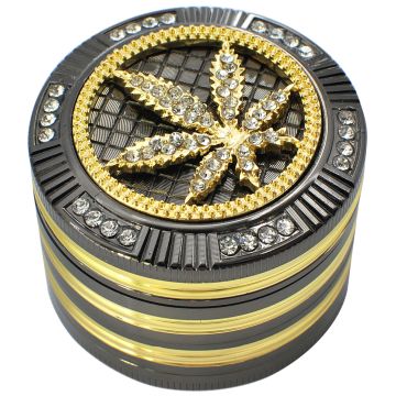 Metall Grinder Golden Leaf, 52mm, 4tlg.