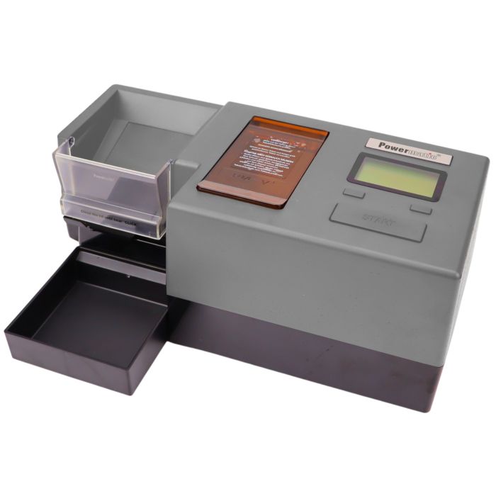 Powermatic 5+ vollautomatische Stopfmaschine mit Shredder, silber
