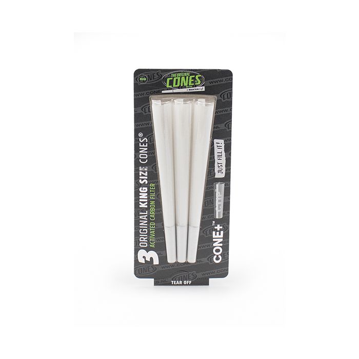 3 x The original Cones mit Aktivkohlefilter King Size bleached