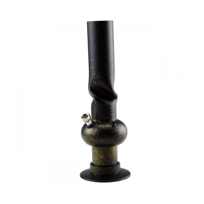 Acrylbong Crooked Design - Schwarz Matt mit Glitzerfinish 