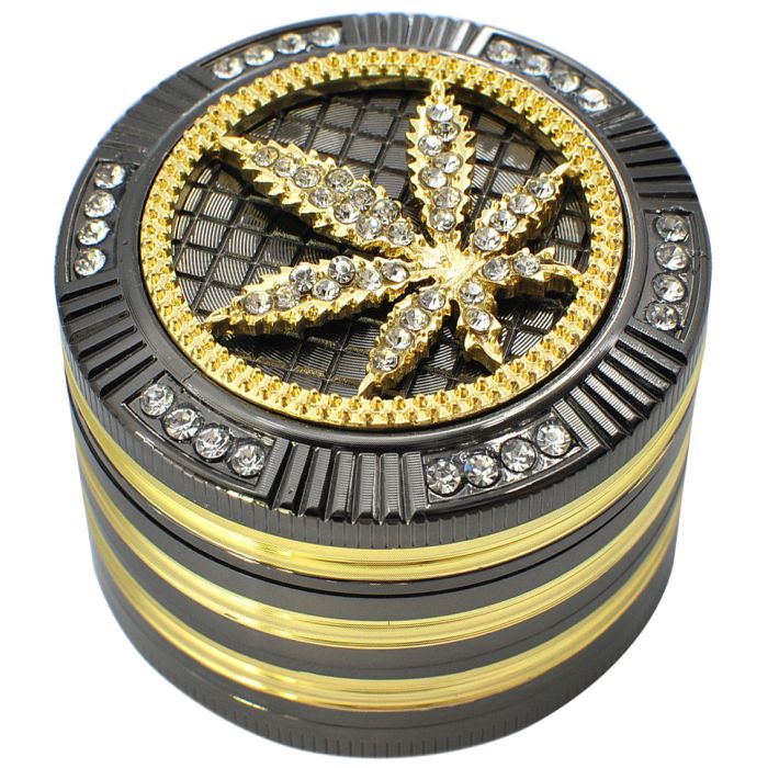Metall Grinder Golden Leaf, 52mm, 4tlg.