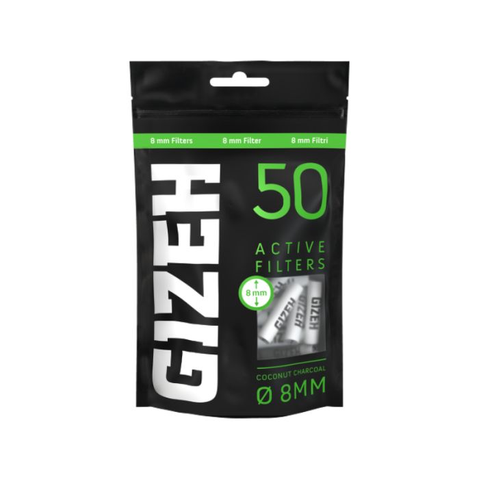 GIZEH Aktivkohle Filter 8mm, 50 Stk