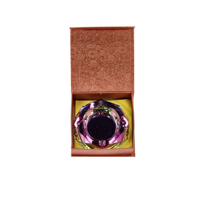 Glas Aschenbecher Diamant, Rainbow Pink, 9.5cm 