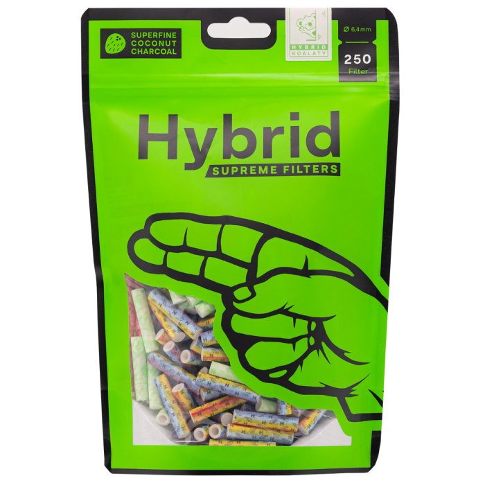 6 x 250er Bag Hybrid Supreme Aktivkohlefilter Bunt - 6.4mm 